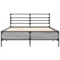 vidaXL Estructura cama madera ingeniería metal gris Sonoma 140x200 cm vidaXL Estructura cama madera ingeniería metal gris Sonoma 140x200 cm