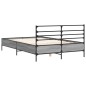 vidaXL Estructura cama madera ingeniería metal gris Sonoma 140x200 cm vidaXL Estructura cama madera ingeniería metal gris Sonoma 140x200 cm