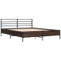 vidaXL Estructura cama madera ingeniería metal marrón roble 150x200 cm vidaXL Estructura cama madera ingeniería metal marrón roble 150x200 cm