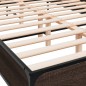 vidaXL Estructura cama madera ingeniería metal marrón roble 150x200 cm vidaXL Estructura cama madera ingeniería metal marrón roble 150x200 cm