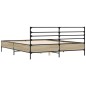 vidaXL Estructura cama madera ingeniería metal roble Sonoma 160x200 cm vidaXL Estructura cama madera ingeniería metal roble Sonoma 160x200 cm