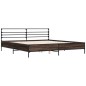vidaXL Estructura cama madera ingeniería metal marrón roble 200x200 cm vidaXL Estructura cama madera ingeniería metal marrón roble 200x200 cm