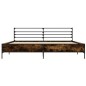 vidaXL Estructura cama madera ingeniería metal roble ahumado 200x200cm vidaXL Estructura cama madera ingeniería metal roble ahumado 200x200cm