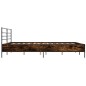 vidaXL Estructura cama madera ingeniería metal roble ahumado 200x200cm vidaXL Estructura cama madera ingeniería metal roble ahumado 200x200cm