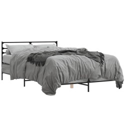 vidaXL Estructura cama madera ingeniería metal gris Sonoma 120x190 cm
