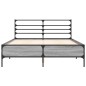 vidaXL Estructura cama madera ingeniería metal gris Sonoma 120x190 cm vidaXL Estructura cama madera ingeniería metal gris Sonoma 120x190 cm