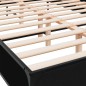 vidaXL Estructura de cama madera de ingeniería y metal negro 150x200cm