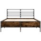 vidaXL Estructura cama madera ingeniería metal roble ahumado 140x190cm vidaXL Estructura cama madera ingeniería metal roble ahumado 140x190cm