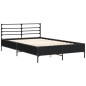 vidaXL Estructura de cama madera de ingeniería y metal negro 135x190cm