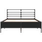 vidaXL Estructura de cama madera de ingeniería y metal negro 135x190cm