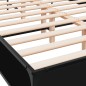 vidaXL Estructura de cama madera de ingeniería y metal negro 135x190cm