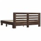 vidaXL Estructura cama madera ingeniería metal marrón roble 180x200 cm vidaXL Estructura cama madera ingeniería metal marrón roble 180x200 cm