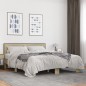 vidaXL Estructura cama madera ingeniería metal roble Sonoma 150x200 cm vidaXL Estructura cama madera ingeniería metal roble Sonoma 150x200 cm