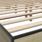vidaXL Estructura cama madera ingeniería metal roble Sonoma 150x200 cm vidaXL Estructura cama madera ingeniería metal roble Sonoma 150x200 cm