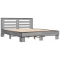 vidaXL Estructura cama madera ingeniería metal gris Sonoma 150x200 cm vidaXL Estructura cama madera ingeniería metal gris Sonoma 150x200 cm