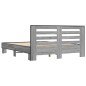vidaXL Estructura cama madera ingeniería metal gris Sonoma 150x200 cm vidaXL Estructura cama madera ingeniería metal gris Sonoma 150x200 cm