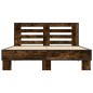 vidaXL Estructura cama madera ingeniería metal roble ahumado 120x200cm vidaXL Estructura cama madera ingeniería metal roble ahumado 120x200cm