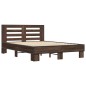 vidaXL Estructura cama madera ingeniería metal marrón roble 140x190 cm