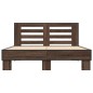 vidaXL Estructura cama madera ingeniería metal marrón roble 140x190 cm