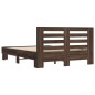 vidaXL Estructura cama madera ingeniería metal marrón roble 140x190 cm