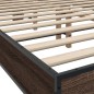 vidaXL Estructura cama madera ingeniería metal marrón roble 140x190 cm