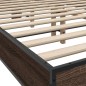 vidaXL Estructura cama madera ingeniería metal marrón roble 120x190 cm