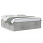 vidaXL Estructura de cama madera de ingeniería gris hormigón 200x200cm