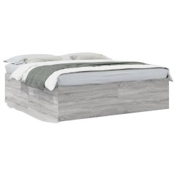 vidaXL Estructura de cama madera de ingeniería gris Sonoma 200x200 cm