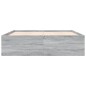 vidaXL Estructura de cama madera de ingeniería gris Sonoma 200x200 cm