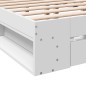 vidaXL Estructura cama con cajones madera ingeniería blanca 160x200 cm vidaXL Estructura cama con cajones madera ingeniería blanca 160x200 cm