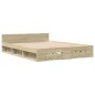 vidaXL Cama con cajones madera ingeniería roble Sonoma 160x200 cm vidaXL Cama con cajones madera ingeniería roble Sonoma 160x200 cm