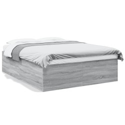 vidaXL Estructura de cama madera de ingeniería gris Sonoma 160x200 cm