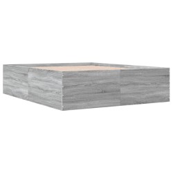 vidaXL Estructura de cama madera de ingeniería gris Sonoma 160x200 cm