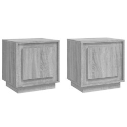 vidaXL Mesitas de noche 2 uds madera contrachapada gris 44x35x45 cm
