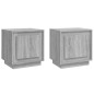 vidaXL Mesitas de noche 2 uds madera contrachapada gris 44x35x45 cm vidaXL Mesitas de noche 2 uds madera contrachapada gris 44x35x45 cm