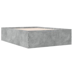 vidaXL Estructura de cama madera de ingeniería gris hormigón 120x190cm