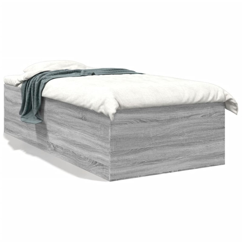 vidaXL Estructura de cama madera de ingeniería gris Sonoma 100x200 cm vidaXL Estructura de cama madera de ingeniería gris Sonoma 100x200 cm