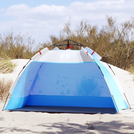 vidaXL Tienda de playa 2 personas impermeable apertura rápida azul