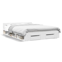 vidaXL Estructura cama con cajones madera ingeniería blanca 150x200 cm