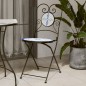 vidaXL Sillas de bistró plegables 2 uds cerámica azul y blanco vidaXL Sillas de bistró plegables 2 uds cerámica azul y blanco