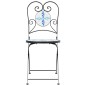 vidaXL Sillas de bistró plegables 2 uds cerámica azul y blanco vidaXL Sillas de bistró plegables 2 uds cerámica azul y blanco