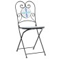 vidaXL Sillas de bistró plegables 2 uds cerámica azul y blanco vidaXL Sillas de bistró plegables 2 uds cerámica azul y blanco