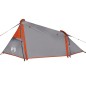 vidaXL Tienda de campaña túnel 2 personas impermeable gris y naranja