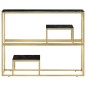 vidaXL Mesa consola acero inoxidable dorado y vidrio templado vidaXL Mesa consola acero inoxidable dorado y vidrio templado