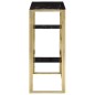 vidaXL Mesa consola acero inoxidable dorado y vidrio templado vidaXL Mesa consola acero inoxidable dorado y vidrio templado