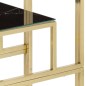 vidaXL Mesa consola acero inoxidable dorado y vidrio templado vidaXL Mesa consola acero inoxidable dorado y vidrio templado