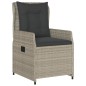vidaXL Set comedor de jardín 5 pzas cojines ratán sintético gris claro vidaXL Set comedor de jardín 5 pzas cojines ratán sintético gris claro