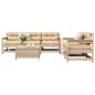 vidaXL Juego de sofás de jardín 6 piezas madera maciza de pino vidaXL Juego de sofás de jardín 6 piezas madera maciza de pino