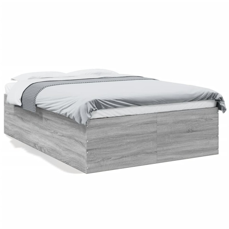 vidaXL Estructura de cama madera de ingeniería gris Sonoma 135x190 cm vidaXL Estructura de cama madera de ingeniería gris Sonoma 135x190 cm