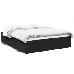 vidaXL Estructura de cama madera de ingeniería negra 160x200 cm